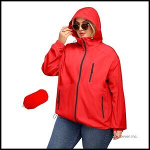 Lightweight Packable Trench Raincoat Windproof Waterproof Plus Size Outdoor
